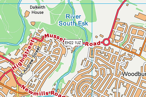 EH22 1UZ map - OS VectorMap District (Ordnance Survey)