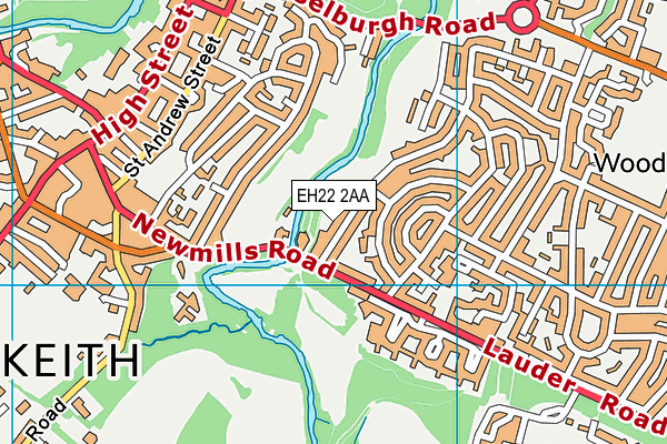 EH22 2AA map - OS VectorMap District (Ordnance Survey)