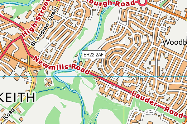 EH22 2AF map - OS VectorMap District (Ordnance Survey)