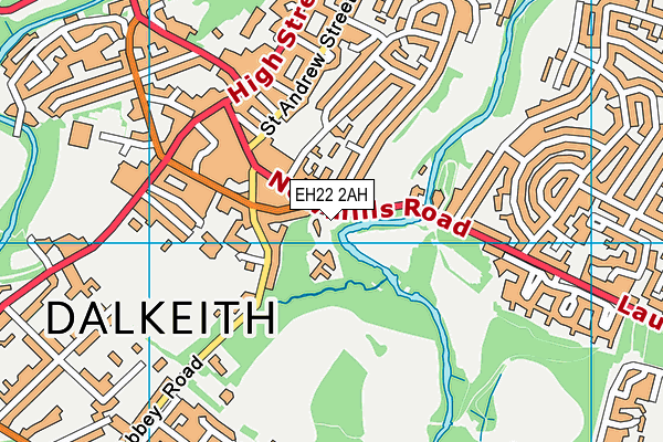 EH22 2AH map - OS VectorMap District (Ordnance Survey)