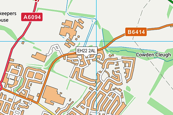 EH22 2AL map - OS VectorMap District (Ordnance Survey)