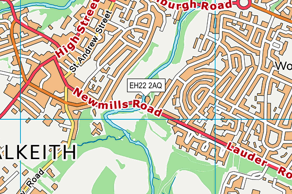 EH22 2AQ map - OS VectorMap District (Ordnance Survey)