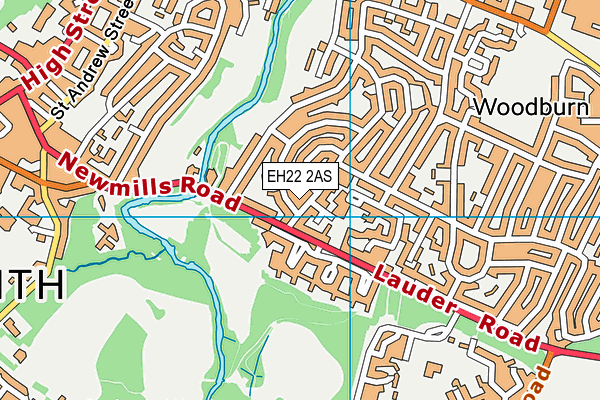 EH22 2AS map - OS VectorMap District (Ordnance Survey)