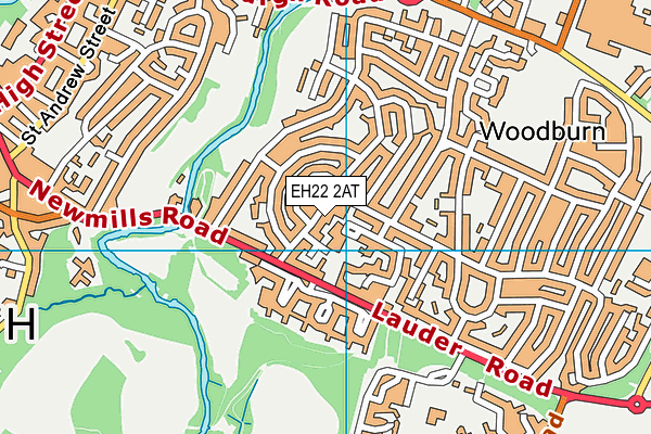 EH22 2AT map - OS VectorMap District (Ordnance Survey)