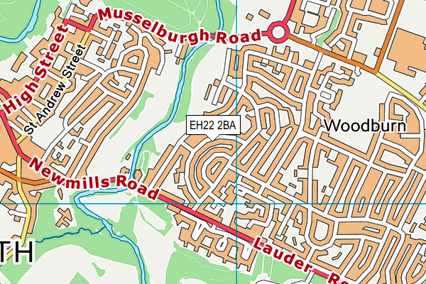 EH22 2BA map - OS VectorMap District (Ordnance Survey)