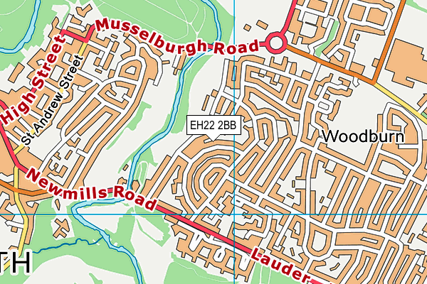 EH22 2BB map - OS VectorMap District (Ordnance Survey)