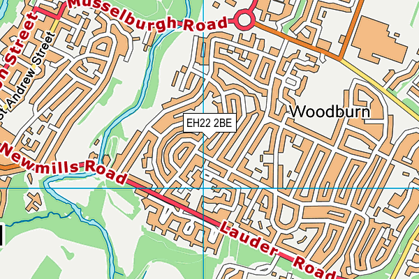 EH22 2BE map - OS VectorMap District (Ordnance Survey)