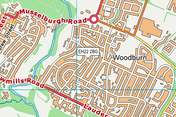 EH22 2BG map - OS VectorMap District (Ordnance Survey)