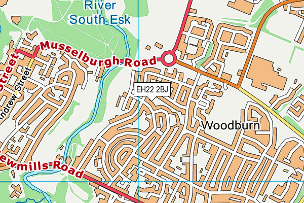 EH22 2BJ map - OS VectorMap District (Ordnance Survey)