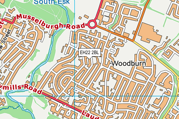 EH22 2BL map - OS VectorMap District (Ordnance Survey)