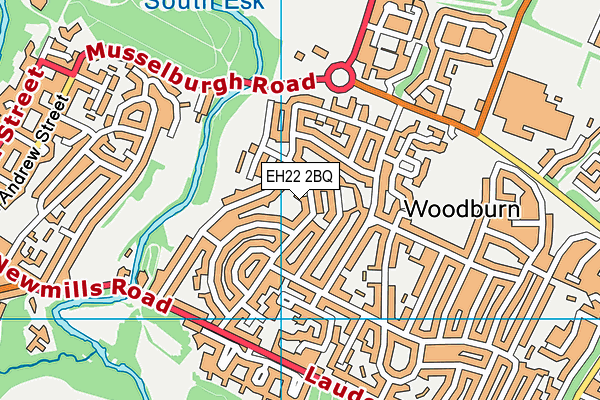 EH22 2BQ map - OS VectorMap District (Ordnance Survey)