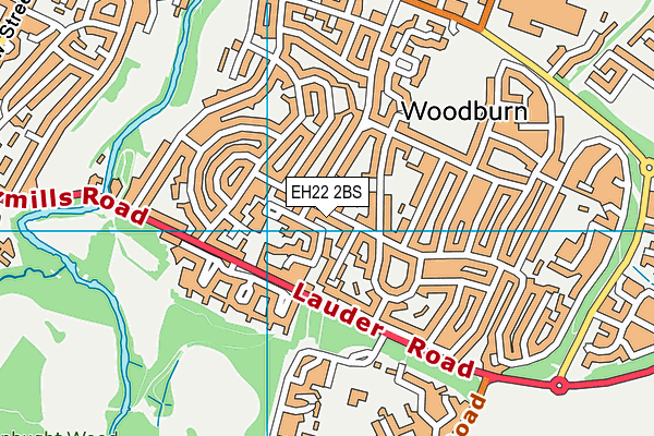 EH22 2BS map - OS VectorMap District (Ordnance Survey)