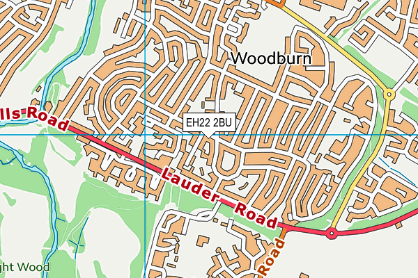 EH22 2BU map - OS VectorMap District (Ordnance Survey)