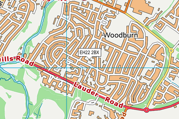 EH22 2BX map - OS VectorMap District (Ordnance Survey)