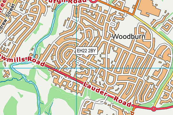 EH22 2BY map - OS VectorMap District (Ordnance Survey)