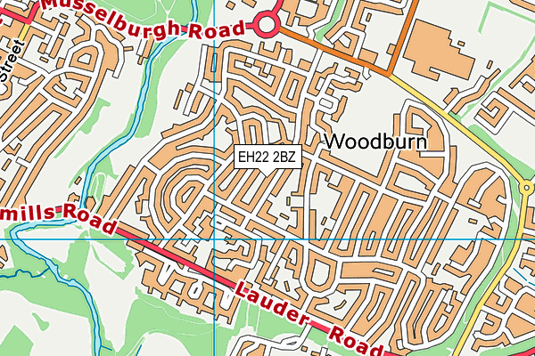 EH22 2BZ map - OS VectorMap District (Ordnance Survey)