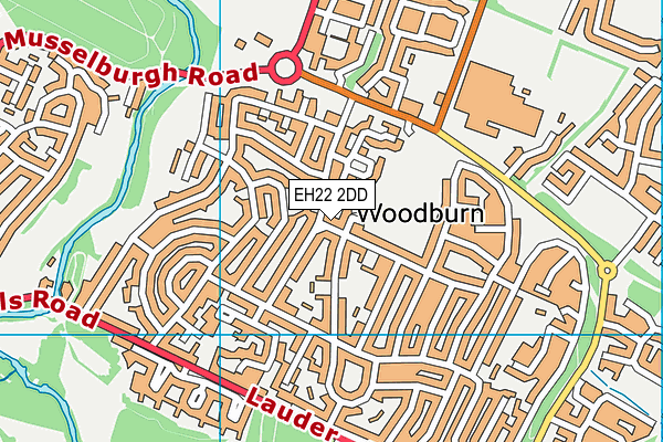 EH22 2DD map - OS VectorMap District (Ordnance Survey)