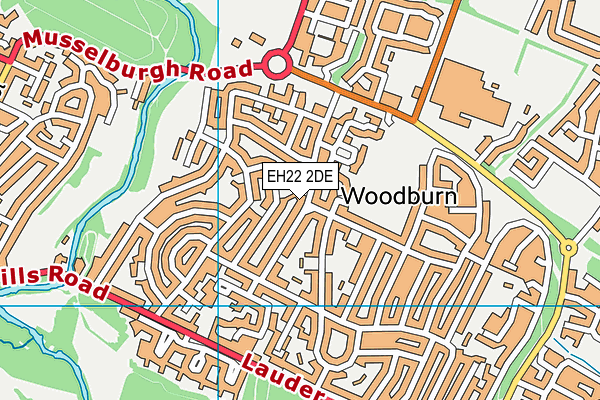 EH22 2DE map - OS VectorMap District (Ordnance Survey)