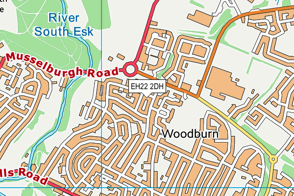 EH22 2DH map - OS VectorMap District (Ordnance Survey)