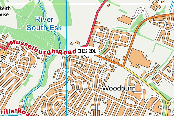 EH22 2DL map - OS VectorMap District (Ordnance Survey)