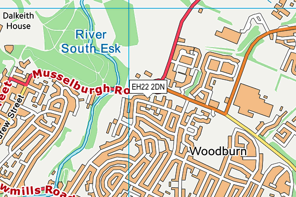 EH22 2DN map - OS VectorMap District (Ordnance Survey)