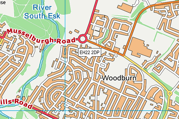 EH22 2DP map - OS VectorMap District (Ordnance Survey)