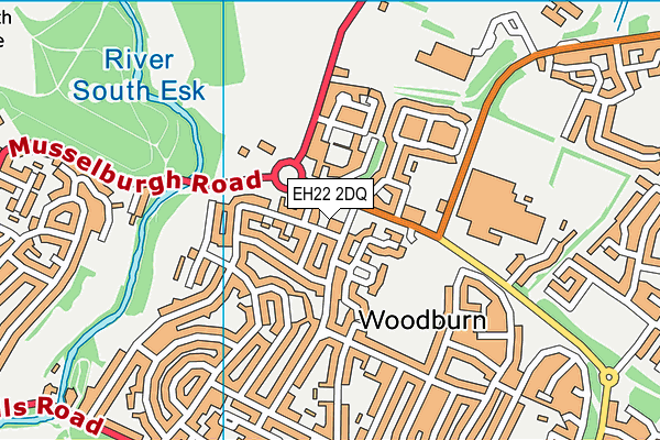 EH22 2DQ map - OS VectorMap District (Ordnance Survey)