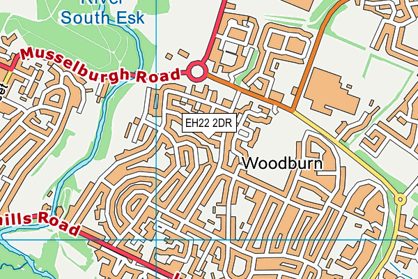 EH22 2DR map - OS VectorMap District (Ordnance Survey)