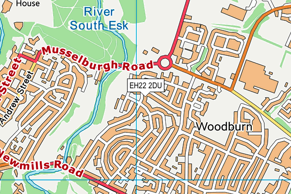 EH22 2DU map - OS VectorMap District (Ordnance Survey)