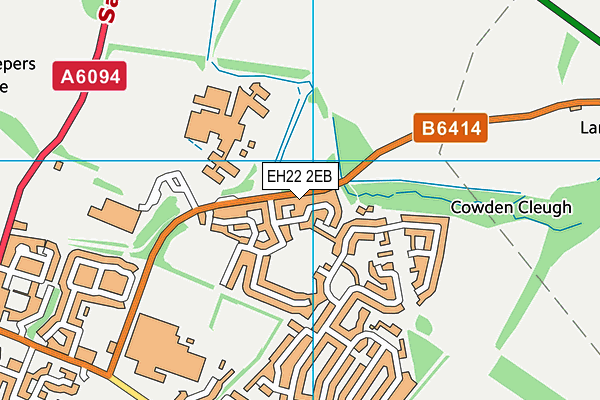 EH22 2EB map - OS VectorMap District (Ordnance Survey)