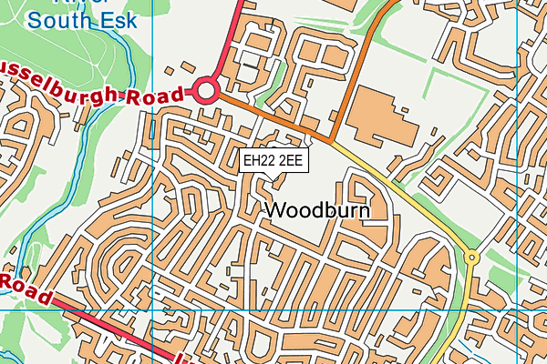 EH22 2EE map - OS VectorMap District (Ordnance Survey)