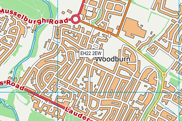 EH22 2EW map - OS VectorMap District (Ordnance Survey)