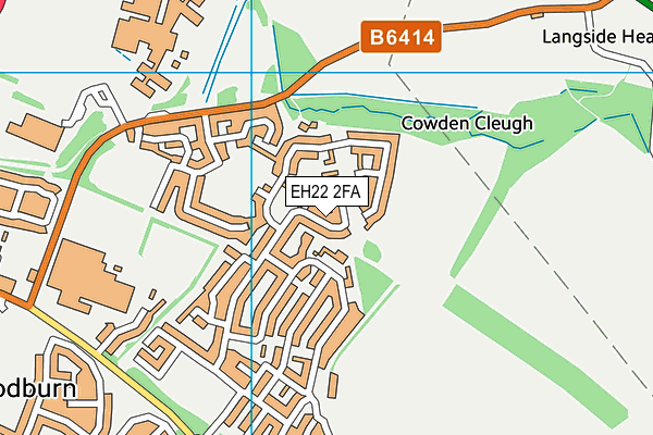 EH22 2FA map - OS VectorMap District (Ordnance Survey)