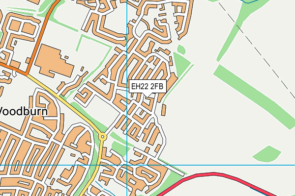 EH22 2FB map - OS VectorMap District (Ordnance Survey)