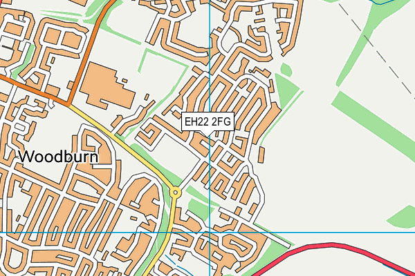 EH22 2FG map - OS VectorMap District (Ordnance Survey)