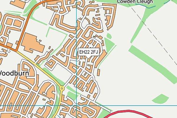 EH22 2FJ map - OS VectorMap District (Ordnance Survey)