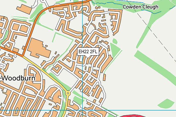 EH22 2FL map - OS VectorMap District (Ordnance Survey)