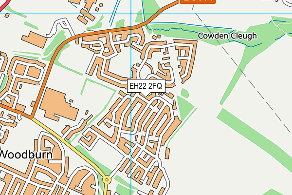 EH22 2FQ map - OS VectorMap District (Ordnance Survey)