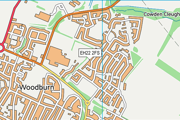 EH22 2FS map - OS VectorMap District (Ordnance Survey)