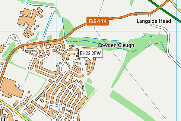 EH22 2FW map - OS VectorMap District (Ordnance Survey)