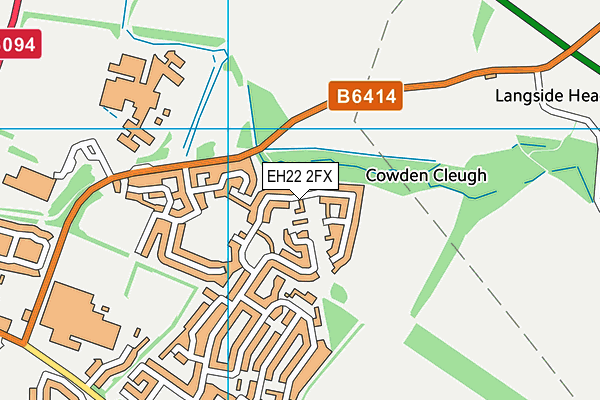 EH22 2FX map - OS VectorMap District (Ordnance Survey)