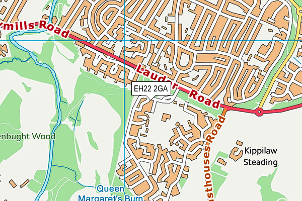 EH22 2GA map - OS VectorMap District (Ordnance Survey)