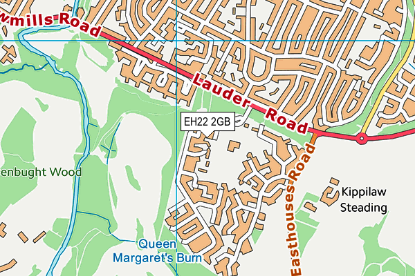 EH22 2GB map - OS VectorMap District (Ordnance Survey)