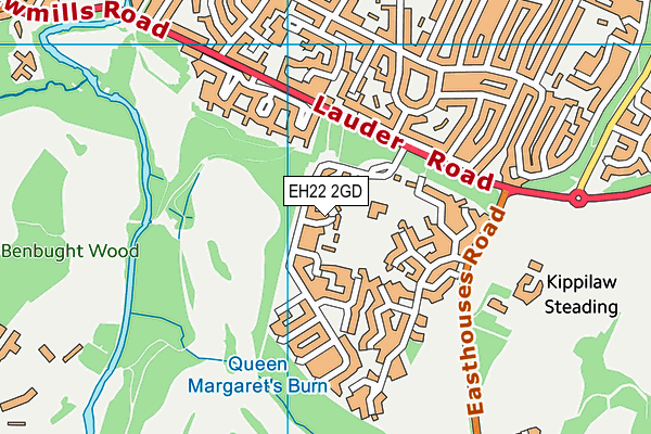 EH22 2GD map - OS VectorMap District (Ordnance Survey)