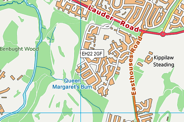 EH22 2GF map - OS VectorMap District (Ordnance Survey)