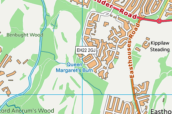 EH22 2GJ map - OS VectorMap District (Ordnance Survey)