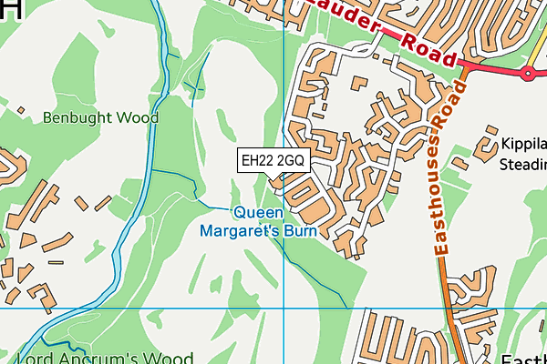 EH22 2GQ map - OS VectorMap District (Ordnance Survey)