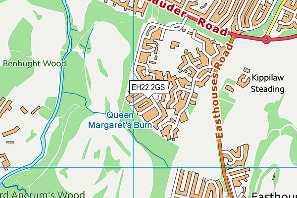 EH22 2GS map - OS VectorMap District (Ordnance Survey)