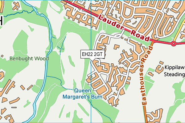 EH22 2GT map - OS VectorMap District (Ordnance Survey)