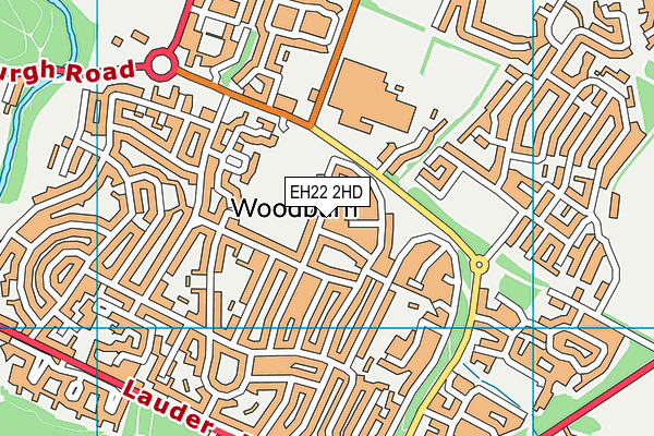 EH22 2HD map - OS VectorMap District (Ordnance Survey)